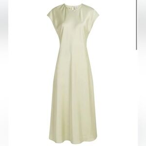 Calvin Klein Light Green Matte Satin Midi Sheath Dress